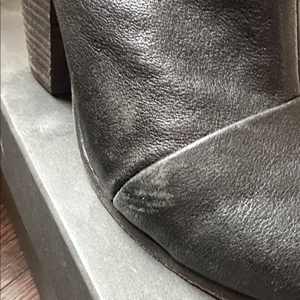 rag & bone Black Leather Ankle Booties with Folded Shaft - Picture 2 of 5